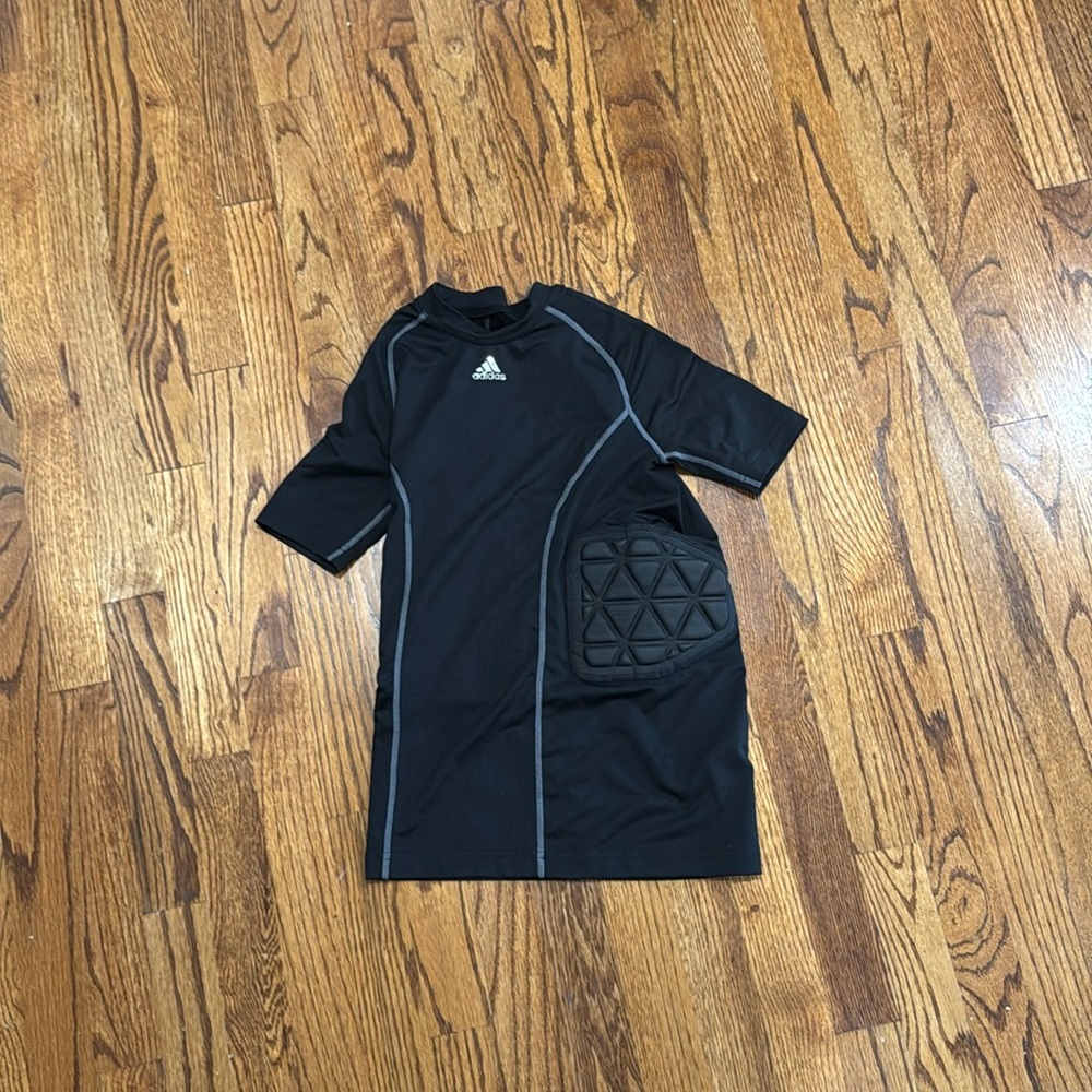 Adidas Black Sports Padded Tee with White Logo